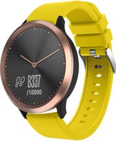 Siliconen Smartwatch bandje - Geschikt voor  Garmin Vivomove HR silicone band - geel - Strap-it Horlogeband / Polsband / Armband