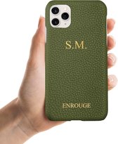 ENROUGE Iphone 11 Pro Hoesje Echt Leer + Naam Personalisatie