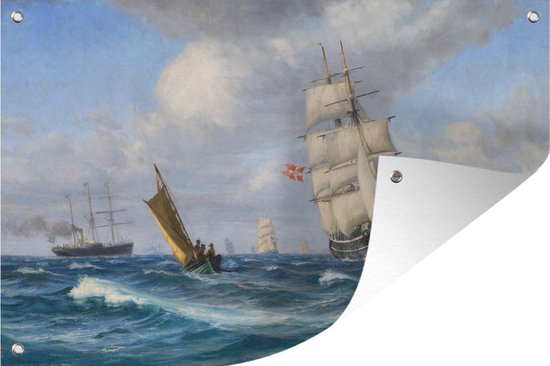 Meerdere schepen bij de kust - Schilderij van Vilhelm Arnesen