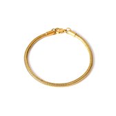 ABkettinkjes - Armband - Slang - Slangenarmband -  Gouden armbandje - Soepel - Goud - Gold plated - Verguld - 18K