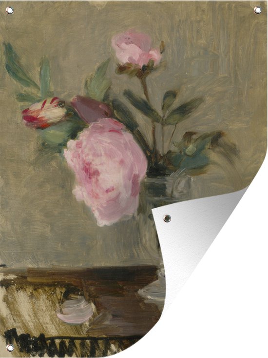Tuinposter - Tuindoek - Tuinposters buiten - Peonies - schilderij van Berthe Morisot - 90x120 cm - Tuin