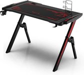 ENIX® Game bureau met muismat - Gaming desk PREMIUM - Rood, Zwart - LED - Met beker en koptelefoon houder - 110x59x75 cm