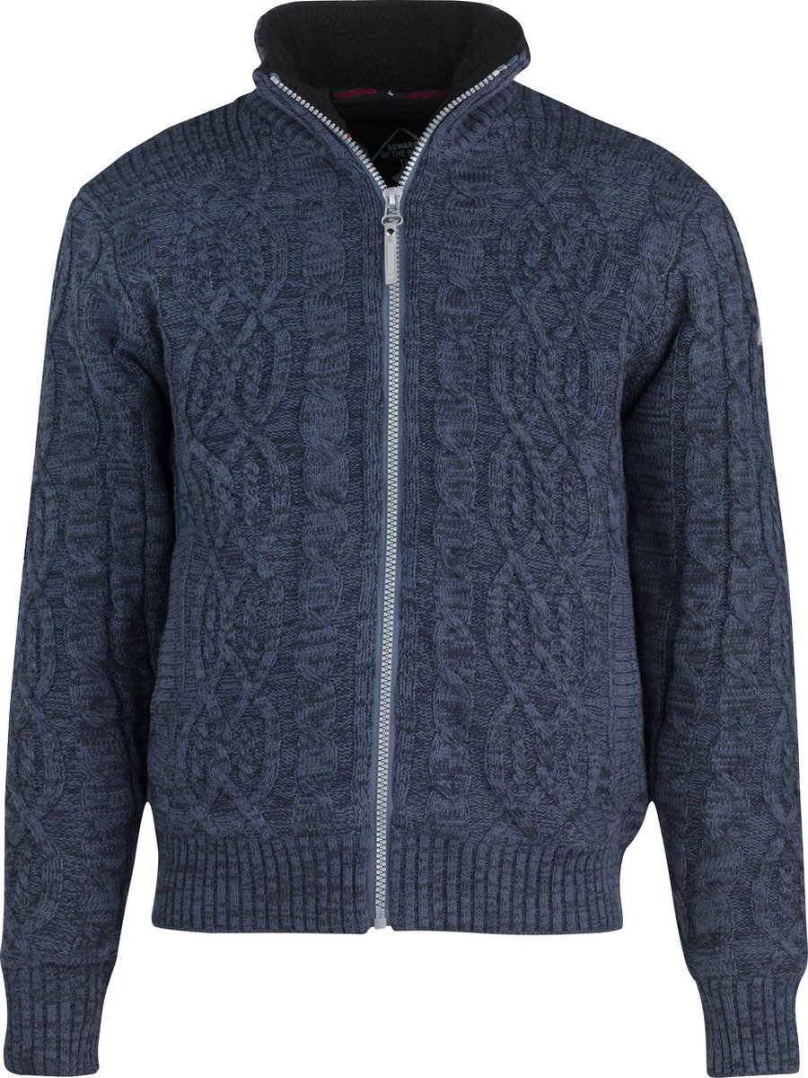 BJØRNSON Viggo Teddy Wintervest Heren Kabel Gebreid 3XL Donkerblauw