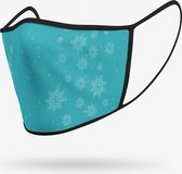 Duopack: Snowflakes reusable mondmasker - L / Stoffen mondkapjes met print / Wasbare Mondkapjes / Mondkapjes / Uitwasbaar / Herbruikbare Mondkapjes / Herbruikbaar / Ov geschikt / Mondmaskers
