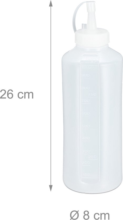 Famanu - Knijpfles set van 12, 100 ml, kunststof doseerflessen voor sauzen en oliën
