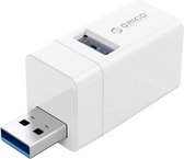 ORICO Mini USB hub met 3 USB-A poorten - 5Gbps - Plug and Play – Wit