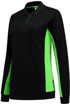 Tricorp Dames Polosweater Bicolor 2002 - Zwart | Limegroen