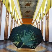 Petrolblauwe Paraplu Jungle met tropische bladeren van Klaoos - 100% in Europa milieuvriendelijk geproduceerde Paraplu