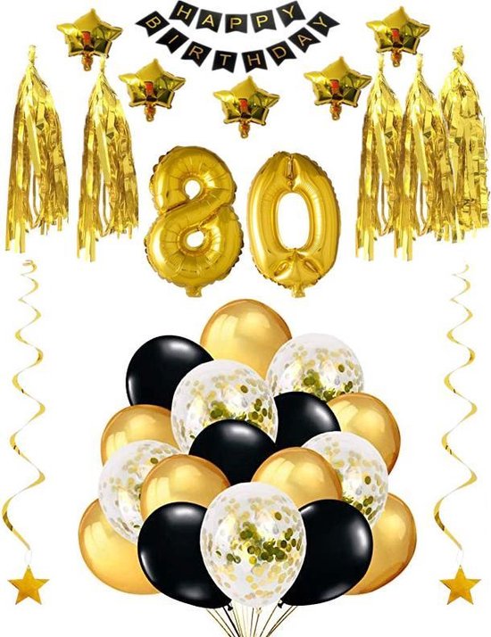 Losjes Grof Ondoorzichtig 80 jaar verjaardag feest pakket Versiering Ballonnen voor feest 80 jaar.  Ballonnen... | bol.com
