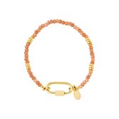 Armband met karabijnslot - Yehwang - Armband - One size - Goud/Oranje