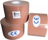 Inuk - Original Kinesiotape Sporttape 3 rollen - Beige - Kwaliteits tape wat blijft zitten ook onder water - IOC