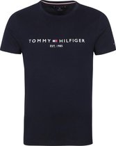 Tommy Hilfiger Logo T-shirt Donkerblauw - maat S