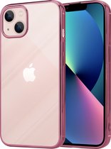 ShieldCase Metallic bumper case geschikt voor Apple iPhone 13 mini - roze - Shockcase Shockproof hoesje metalen uitstraling - Hardcase hoesje - Hard Case met stootrand hoesje met bumpers beschermhoesje