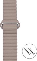 DrPhone LLA1 iOS Smartwatch 42/44/45mm Lederen Loop Armband met Magnetische Sluiting - Khaki