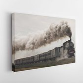 Canvas schilderij - Vintage black steam train -     354583604 - 115*75 Horizontal