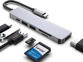 Vues 6 in 1 USB C HUB - HDMI 4K 30Hz - SD - Micro SD - 2x USB 3.0 - Docking Station - Converter - Geschikt voor Macbook en iPad