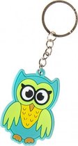 sleutelhanger uil junior 3,5 cm rubber groen