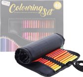 Set de 46 Crayons de couleur de couleur dans une pochette pratique - Crayons professionnels - Crayons de couleur pour Adultes - École - Hobby - Loisirs - Boîte de rangement de Luxe - Crayons - Set de crayons