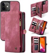 CaseMe - Telefoonhoesje geschikt voor Apple iPhone 13 - 2 in 1 Book Case en Back Cover - Rood