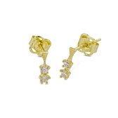 Silventi 9NBSAM-G210187 Gouden Oorknopjes - Dames - Zirkonia - 6,5 x 2,3 mm - Zirkonia - 14 Karaat - Goud