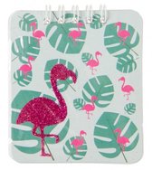 notitieboekje flamingo groen/paars