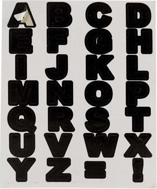 stickers letters junior zwart 10 stuks bol