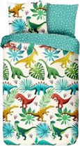 dekbedovertrek Dino's junior 135 x 200 cm katoen wit