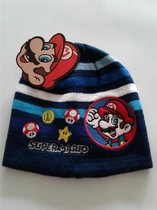 Super Mario - Muts - Blauw - 54 cm - 100% Acryl