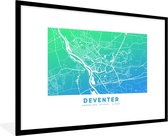 Fotolijst incl. Poster - Stadskaart - Deventer - Nederland - 90x60 cm - Posterlijst - Plattegrond