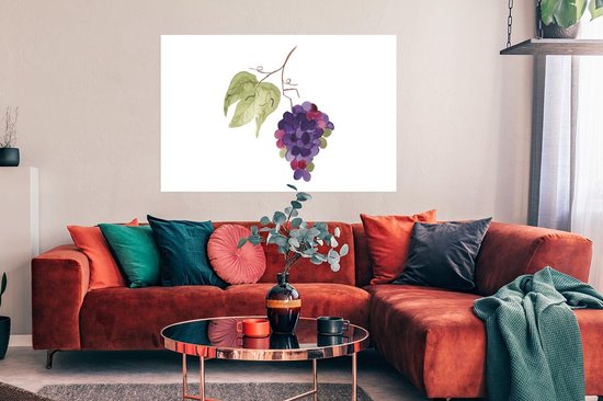Affiche Raisins - Feuilles - Aquarelle - 120x80 cm