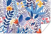 Poster Zomer - Bladeren - Planten - Patronen - 120x80 cm