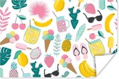 Poster Zomer - Symbolen - Patroon - 30x20 cm