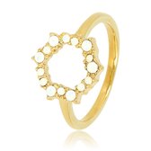 My Bendel - Unieke Damesring-goud- met echte quartz stenen - Stijlvolle ring met quartz stenen - Met luxe cadeauverpakking