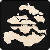 Provincie Zeeland Zwart hout - 35x35 cm - Woon decoratie - Wanddecoratie - WoodWideCities