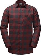 Jack Wolfskin Red River Shirt - Outdoorblouse - Heren - Rood/zwart - Maat XXL