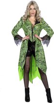 Wilbers - Elfen Feeen & Fantasy Kostuum - Bosfee Reptielen Draak Jas Groen Vrouw - groen - Maat 36 - Halloween - Verkleedkleding