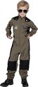 Wilbers & Wilbers - Leger & Oorlog Kostuum - Maverick Top Piloot F35 Straaljager Kind Kostuum - Groen - Maat 116 - Carnavalskleding - Verkleedkleding