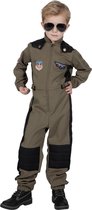 Wilbers & Wilbers - Leger & Oorlog Kostuum - Maverick Top Piloot F35 Straaljager Kind Kostuum - Groen - Maat 116 - Carnavalskleding - Verkleedkleding