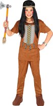 Widmann - Indiaan Kostuum - Zoevende Bijl Indiaan Wilde Westen - Meisje - Bruin - Maat 158 - Carnavalskleding - Verkleedkleding