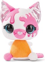 knuffelkat junior 16 cm pluche roze/oranje