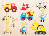 vormenpuzzel Bouwterrein junior hout 8 stukjes