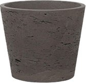 Pot Rough Mini Bucket S Chocolate Fiberclay 14x12 cm bruine ronde bloempot