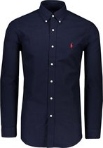 Polo Ralph Lauren  Overhemd Blauw Getailleerd - Maat XL - Heren - Herfst/Winter Collectie - Katoen