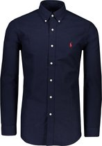 Polo Ralph Lauren  Overhemd Blauw Getailleerd - Maat S - Heren - Herfst/Winter Collectie - Katoen