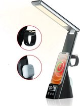 Bureaulamp LED Lamp Tafellamp Nachtlamp Leeslamp - Wireless Charger voor Smartphone Airpods en Applewatch - USB C Poort - Tensfact®