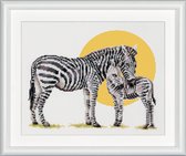 Dutch Stitch Brothers - DIY borduurpakket - DSB006L - Safari Zebra - Wit Linnen - 21 x 25 cm