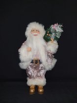 kerstman-staand-45cm-fluweel-roze