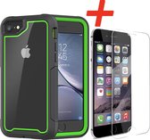 Backcover geschikt voor Apple iPhone 7 / 8 - Groen - Shockproof + Glas Protector