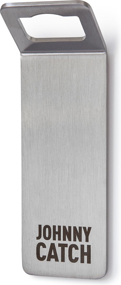 Höfats Johnny Catch - Opener - Magneet - RVS - 13x4x3 cm - Geborsteld roestvrij staal - Muur