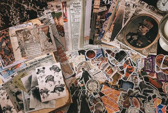 Deco Sticker- & Papierset – Vintage – 200 stuks – Bullet Journal Stickers – Planner Agenda Stickers – Scrapbook stickers /papier – Hobbypapier – Stickers en hobbypapier voor volwassenen en kinderen